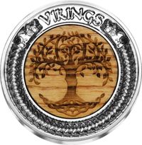 Viking - center made of wood, outer ring silver